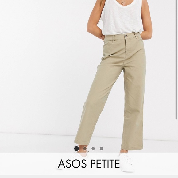 ASOS petite Straight leg tan trouser sz 12 - Picture 1 of 4